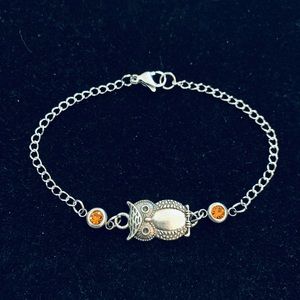 Owl Chain bracelet with rhinestones